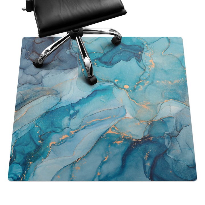 Protectie podea birou, Wallfluent, Ocean abstract, Albastru, 100x100 cm, 010250310050100282553