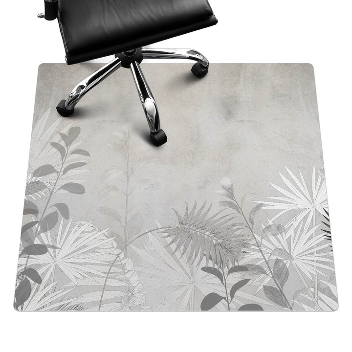 Szék szőnyeg, Wallfluent, Zöldség levelek háttér, Szürke, 100x100 cm, 010250310050100282670