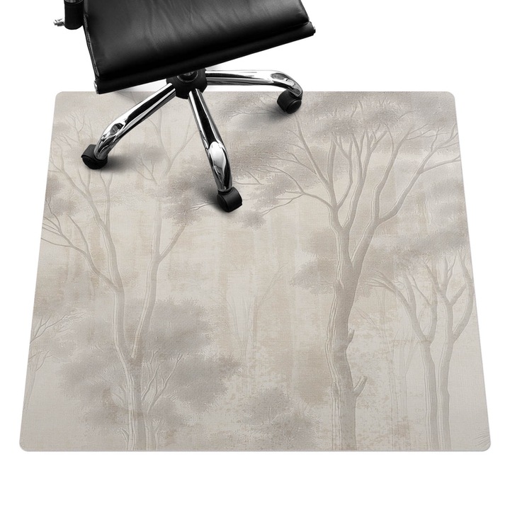 Szék alátét szőnyeg, Wallfluent, Finom erdő, Bézs, 100x100 cm, 010250310050100282751
