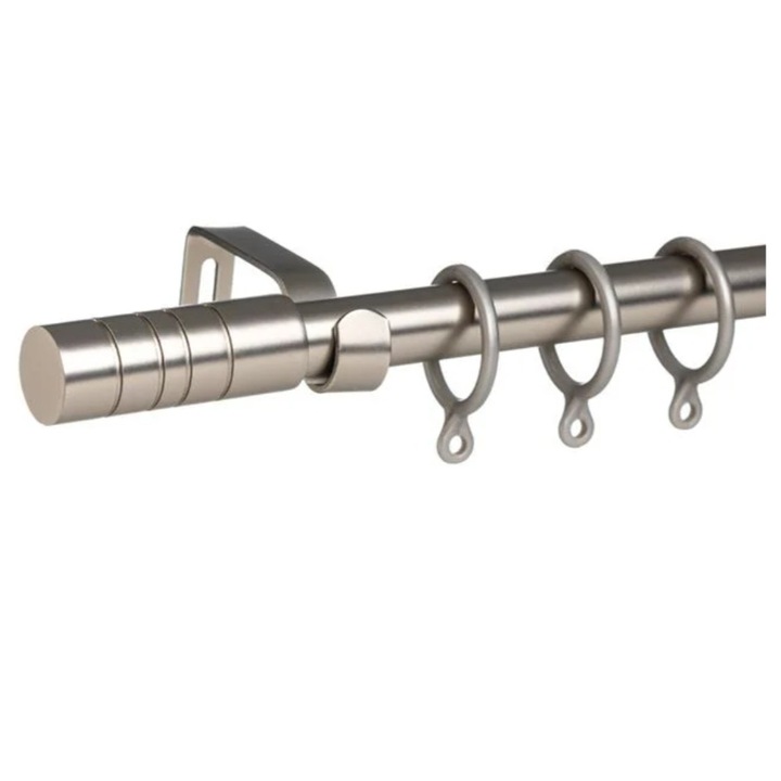 Galerie pentru perdele, extensibila, metalica, nichel, 120-210cm