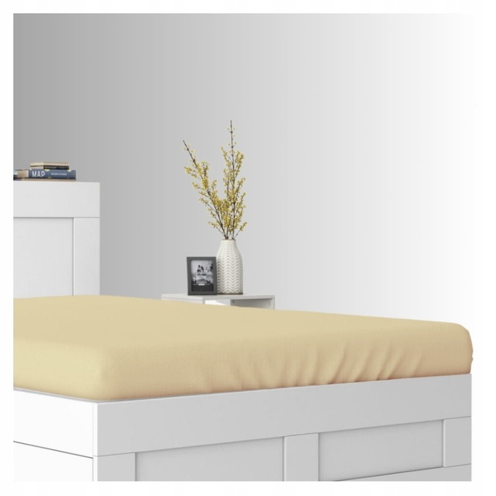 Cearceaf de pat, Frotte, Cappuccino, 80 x 200 cm, cu elastic, 180 g/m², 85% bumbac, 15% poliester, Oeko-tex standard 100