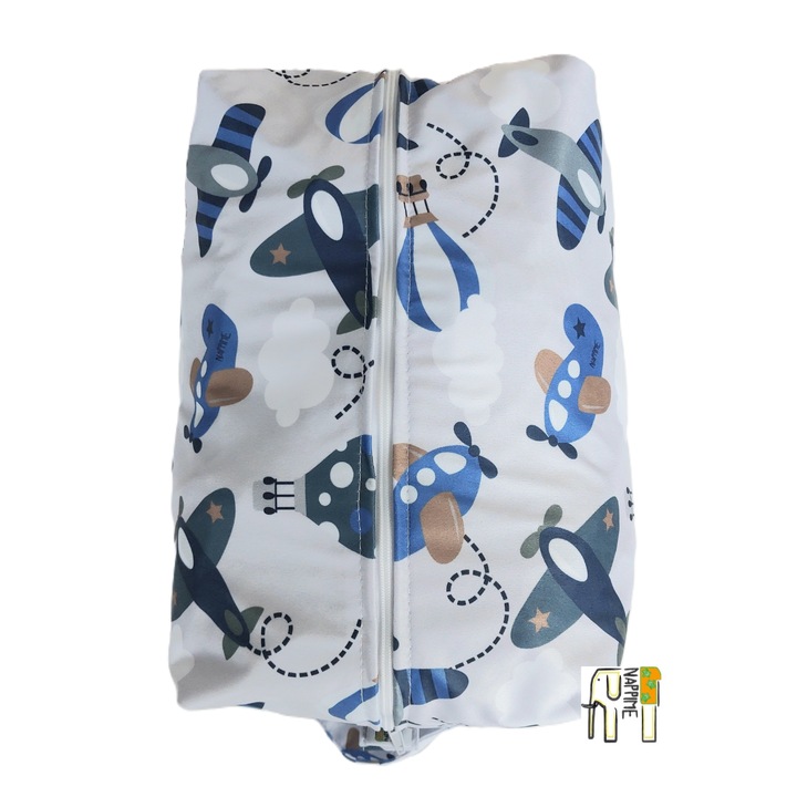 Geanta pentru bebelusi, Nappime, 32x20x15cm, multicolor, cu compartimente pentru scutece si jucarii