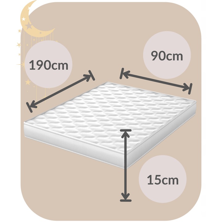 Cearceaf de pat, Jersey, Gri cenusa, 90 x 190 cm, cu elastic, 140 g/m2, 100% bumbac, Oeko-tex standard 100
