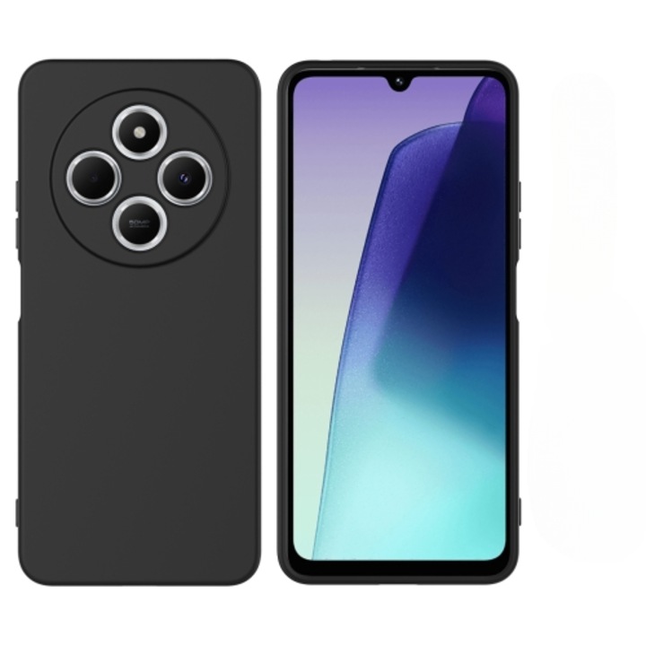 Husa pentru Xiaomi Redmi 14C / Poco C75, Gadget Galaxy, Silicon Catifelat, Finisaj Mat, Protectie Camere, Neagra