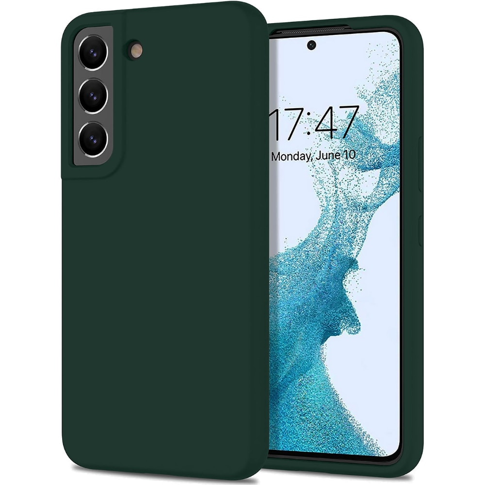 Husa CASEY STUDIOS™ pentru Samsung Galaxy S22 Plus, Soft Silicone Premium, Verde Inchis, Microfibra in Interior, de Protectie, Ultra Slim, pentru Incarcare Wireless, Margini Ridicate pentru Protectia Ecranului si a Camerelor