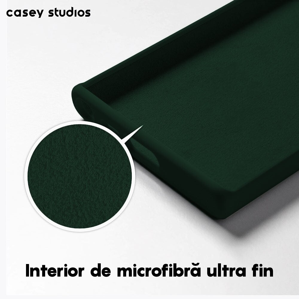 Husa CASEY STUDIOS™ compatibila cu Samsung Galaxy S23, Soft Silicone Premium, Verde Inchis, Microfibra in Interior, de Protectie, Ultra Slim, pentru Incarcare Wireless, Margini Ridicate pentru Protectia Ecranului si a Camerelor
