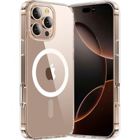Husa compatibila cu Incarcare Magsafe pentru iPhone 16 Pro, CASEY STUDIOS™, de Protectie, Slim, pentru Incarcare Wireless, Margini Ridicate pentru Protectia Ecranului si a Camerelor, Antisoc, Carcasa Spate, cu Inel Magnetic, Transparent