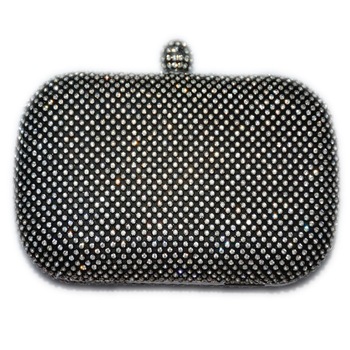 Poseta de seara cu forma ovala si strasuri ,D&J Exclusive, neagra Poseta de seara cu forma ovala si strasuri ,D&J Exclusive, neagra