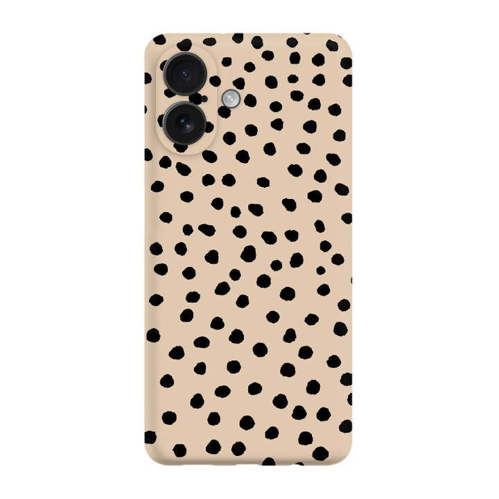Husa pentru Telefon Apple Iphone 16 Plus, Silicon Caz Mat, Buline Boho, Caramel, Etui Telefon Mat, [Tif 04E]