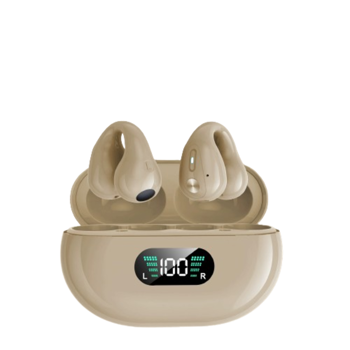 Casti Wireless, Bluetooth 5.3, sunet Hi-Fi, reducere inteligenta a zgomotului, khaki, design sportiv