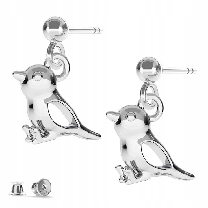 Cercei Dama, Larezo, Vrabioara, Argint 925, Antialergice, Inchidere Tip Stift, Inaltimea Pandantivului 10,60 mm, Cutie De Cadou Cu Certificat De Calitate, Argintiu