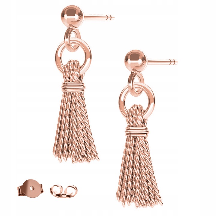 Cercei Dama, Larezo, Pompa Aur Roz, Argint 925, Acoperit Cu Aur Roz De 18 Karate, Lungimea Pandantivului 16,30 mm, Antialergic, Pentru Femei, Ambalaj Cadou Cu Cutie Pentru Bijuterii, Roz