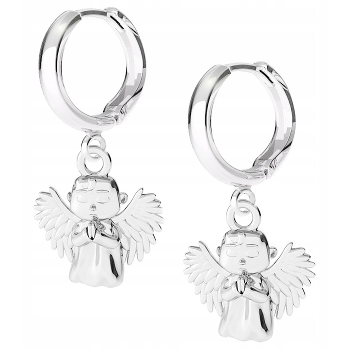 Cercei Dama, Larezo, Inger, Argint 925, Inchidere Englezeasca, Inaltimea Carligului 17 mm, Inaltimea Pandantivului 14,3 mm, Antialergice, Set Cu Cutie Pentru Bijuterii Premium, Argintiu