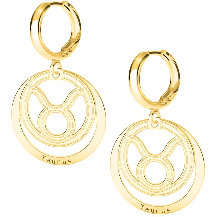 Női Fülbevaló, Larezo, Szűz Csillagjegy, 925 Ezüst 24K Aranyozott, Angol Zár, 2, 2 cm, Nőknek, Szett Prémium Ékszerdobozzal, Arany