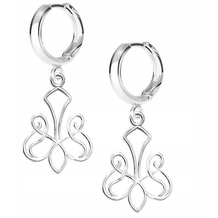 Cercei Dama, Larezo, Argint 925 Cu Model Perforat, Inchidere Engleza, Inaltimea Pandantivului 2,3 cm, Antialergice, Ambalaj De Cadou Auriu, Pentru Femei, Argintiu