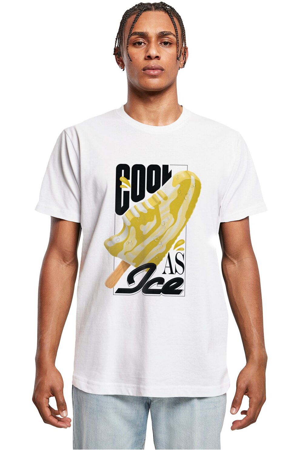 Mister tee, Tricou regular-fit cu imprimeu grafic si text, Alb, Negru, Galben, S