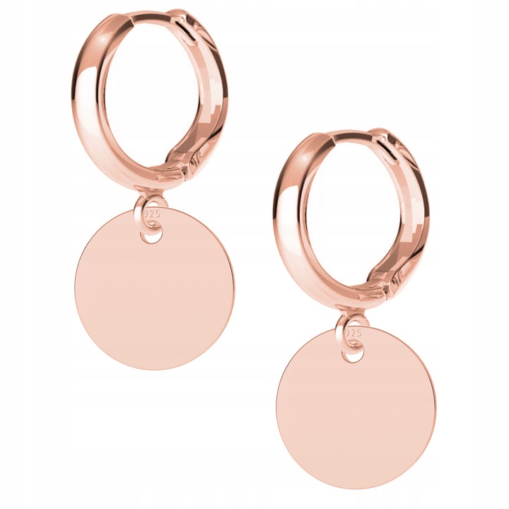 Cercei Dama, Larezo, Leverback, Argint 925 Placat Cu Aur De 18 Karate, Motiv Cerc, Femei, In Set Cu Cutie Pentru Bijuterii Premium, Roz