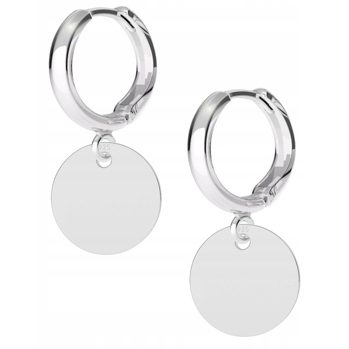 Cercei Dama, Larezo, Leverback, Argint 925, Motiv Cerc, Antialergice, Pentru Femei, Set Cu Cutie Pentru Bijuterii Premium, Argintiu