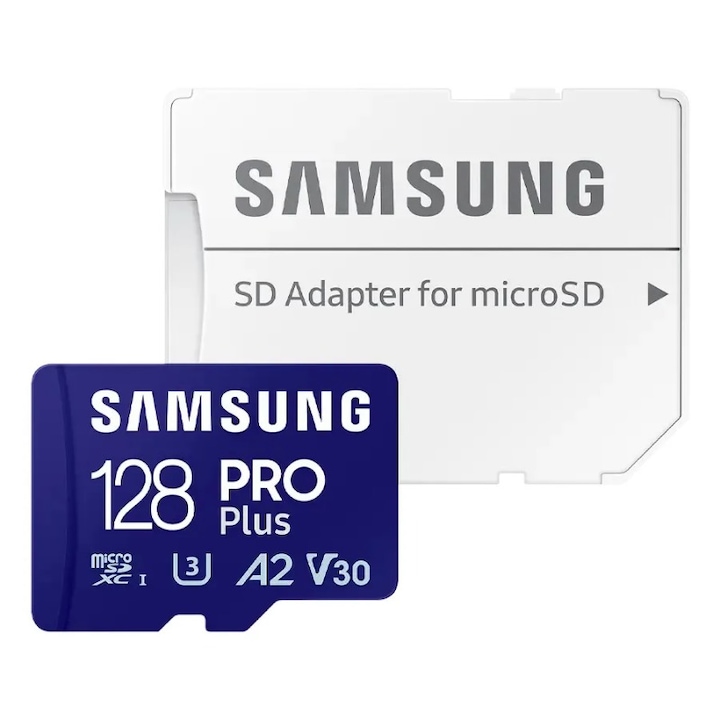 microSD карта памет 128GB PRO Plus, 80MB/s, U3, V30, многоцветна, 15x11x1mm