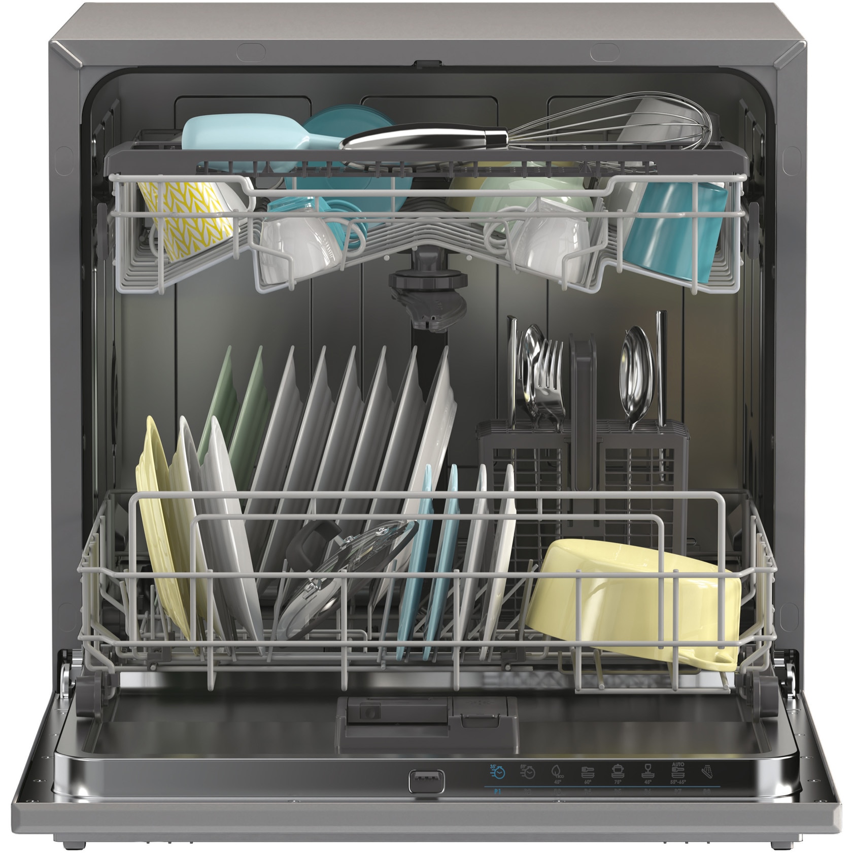 Masina de spalat vase Candy CP 8F9FFA, Wi-Fi, 8 seturi, 8 programe, Display Digital, Clasa F, Antracit