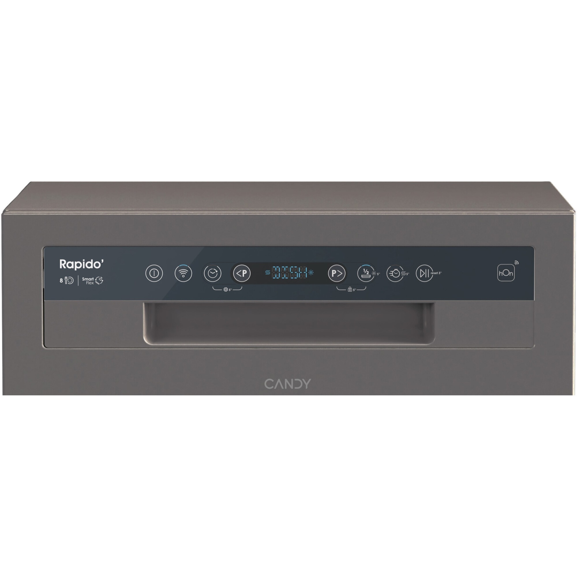 Masina de spalat vase Candy CP 8F9FFA, Wi-Fi, 8 seturi, 8 programe, Display Digital, Clasa F, Antracit