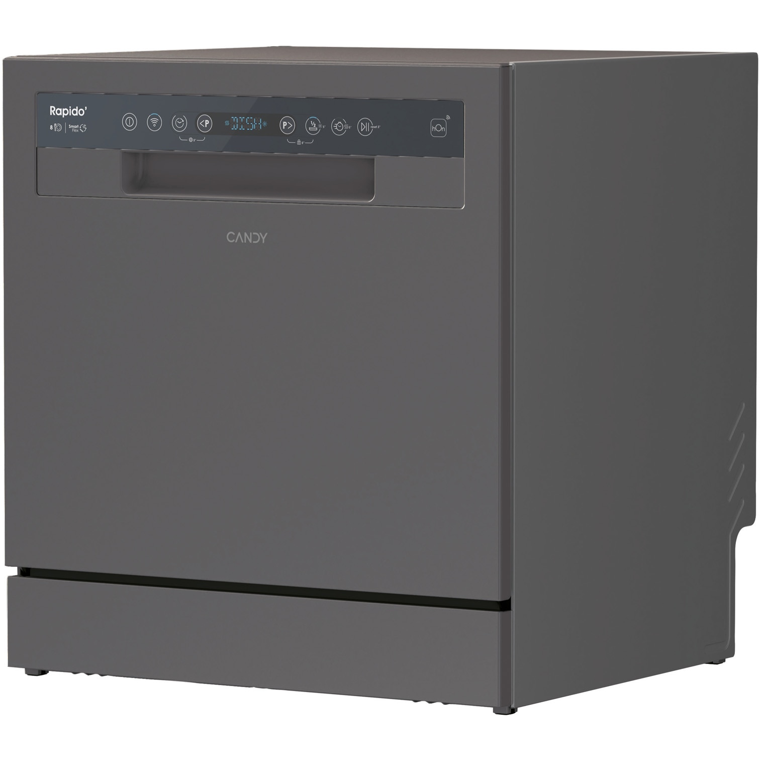 Masina de spalat vase Candy CP 8F9FFA, Wi-Fi, 8 seturi, 8 programe, Display Digital, Clasa F, Antracit