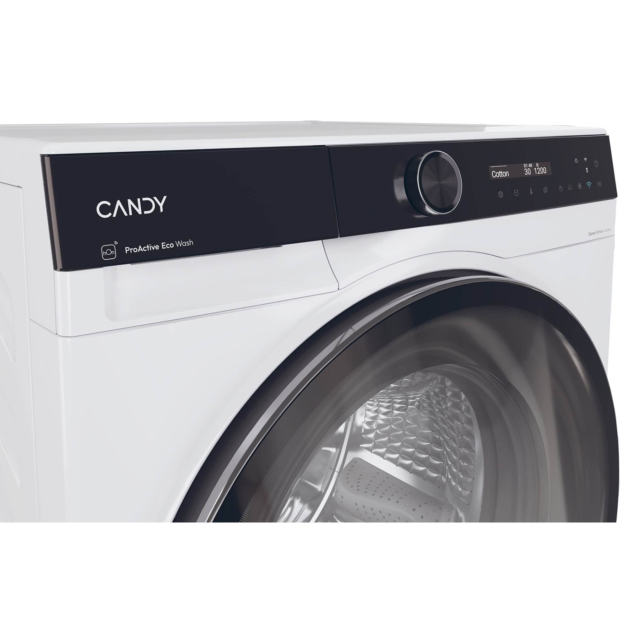 Masina de spalat rufe cu uscator Candy Pro Wash 700 BWS 6106B8-S, 10 kg spalare/ 6 kg uscare, 1600 RPM, Motor Inverter, Display LCD, Pro Active Eco Wash, Steam, Clasa A, Alb
