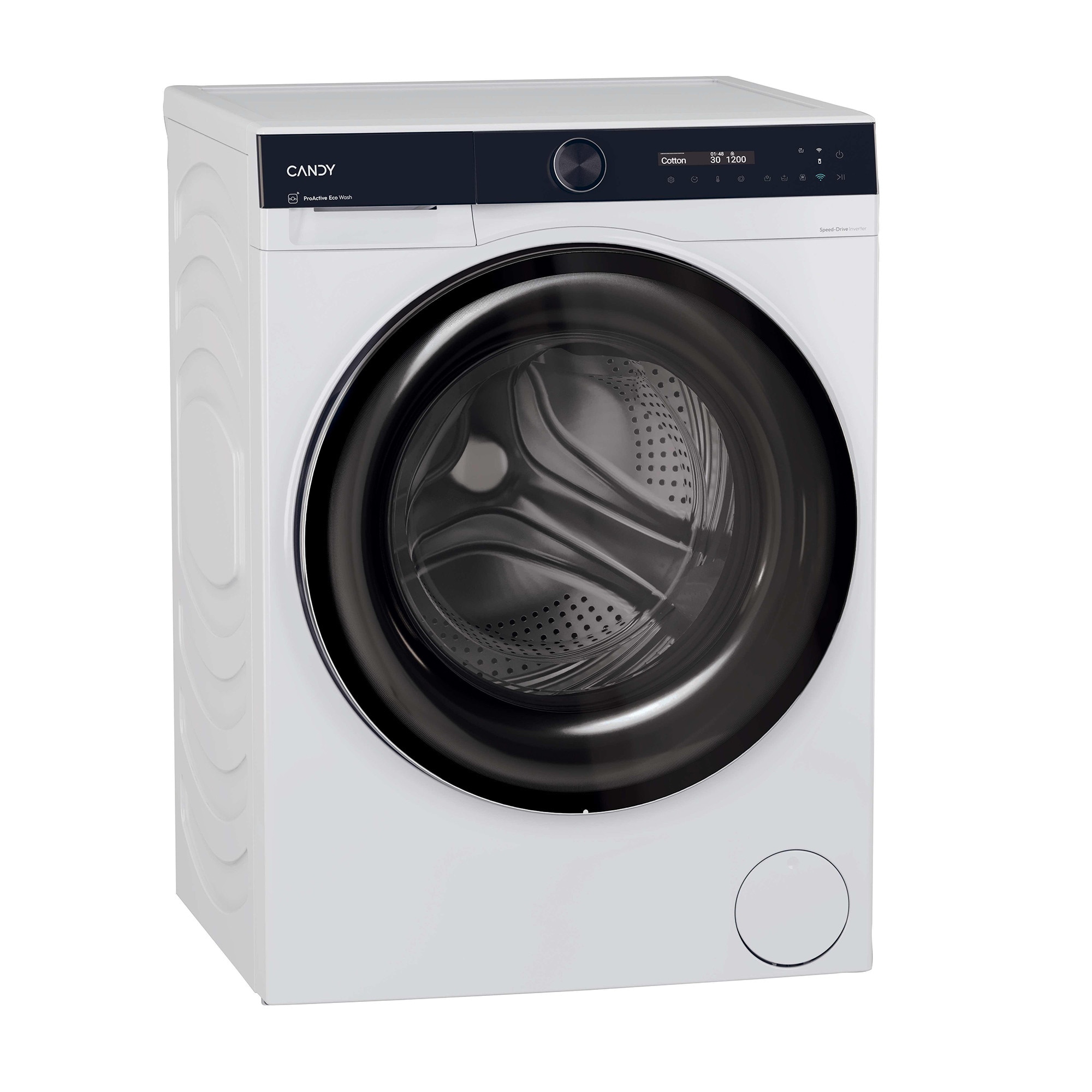 Masina de spalat rufe cu uscator Candy Pro Wash 700 BWS 6106B8-S, 10 kg spalare/ 6 kg uscare, 1600 RPM, Motor Inverter, Display LCD, Pro Active Eco Wash, Steam, Clasa A, Alb
