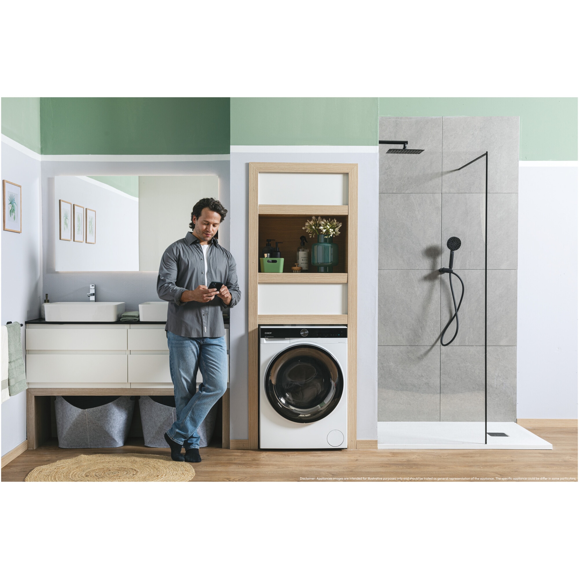 Masina de spalat rufe Candy Pro Wash 700 BS 410B10-S, 10 kg, 1400 RPM, Motor Inverter, 16programe, Display LCD Digital, Pro Active Eco Wash, Steam, Clasa A, Alb
