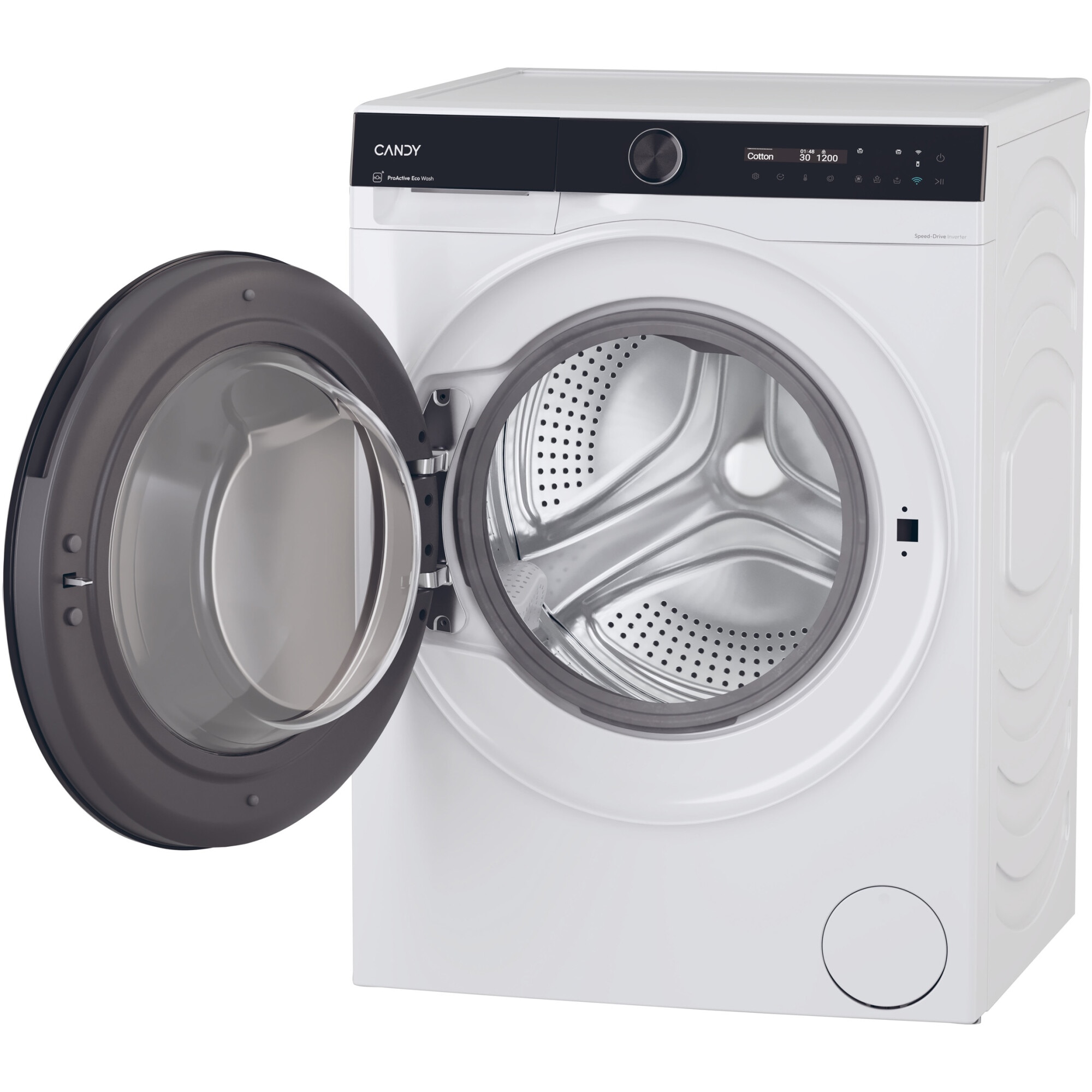 Masina de spalat rufe Candy Pro Wash 700 BS 410B10-S, 10 kg, 1400 RPM, Motor Inverter, 16programe, Display LCD Digital, Pro Active Eco Wash, Steam, Clasa A, Alb
