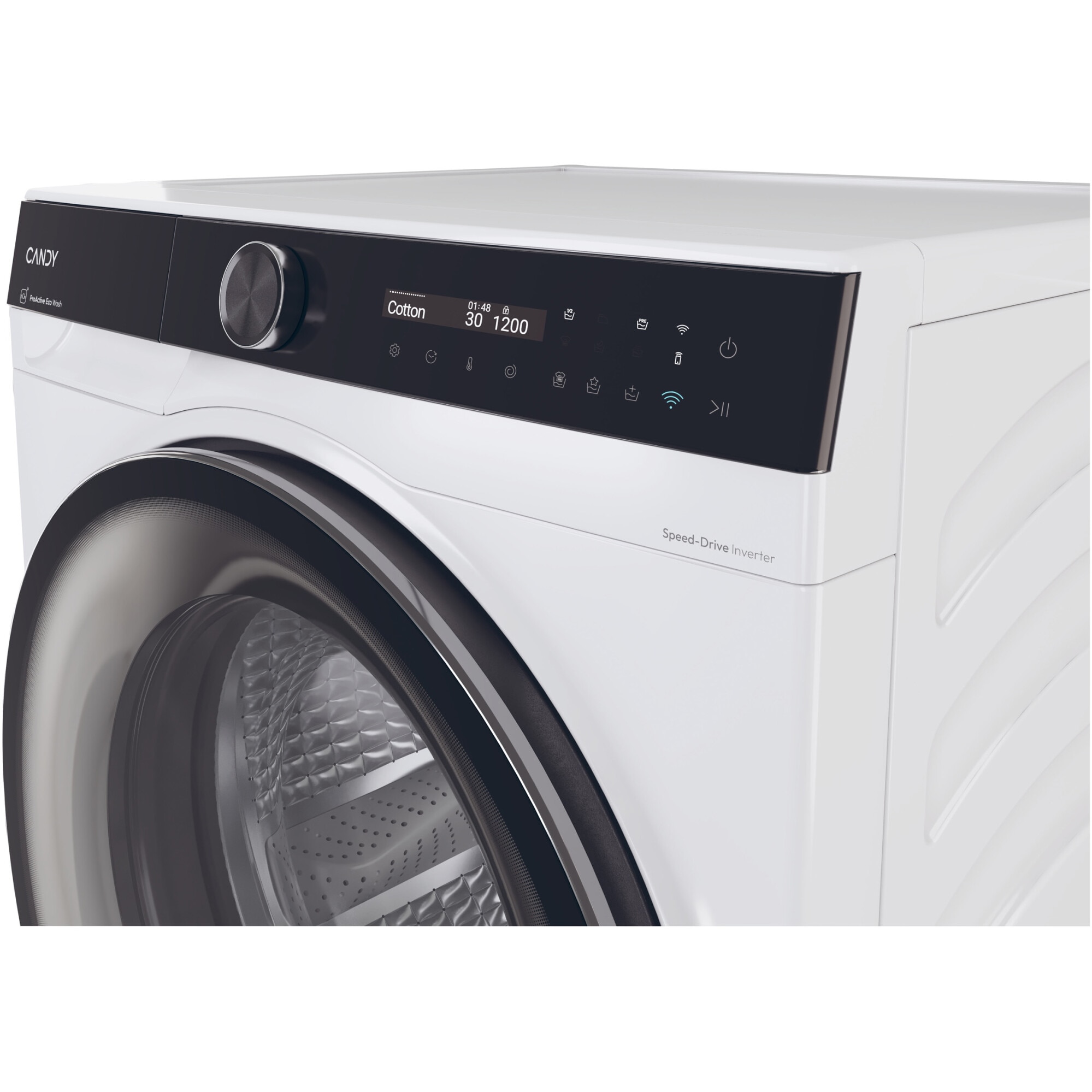 Masina de spalat rufe Candy Pro Wash 700 BS 410B10-S, 10 kg, 1400 RPM, Motor Inverter, 16programe, Display LCD Digital, Pro Active Eco Wash, Steam, Clasa A, Alb