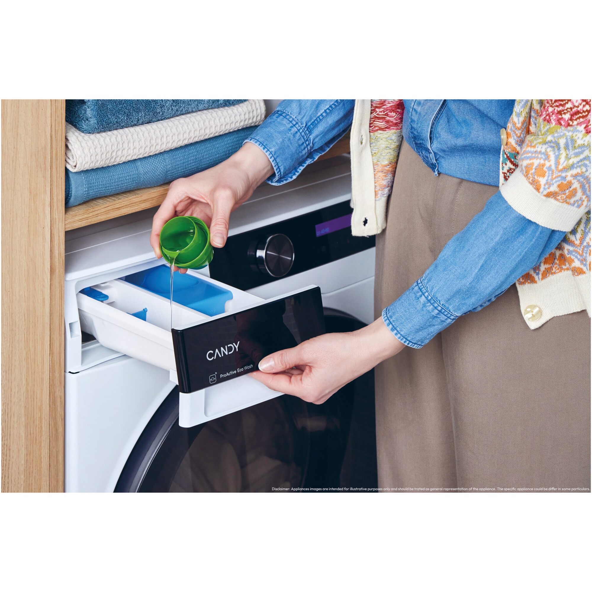 Masina de spalat rufe Candy Pro Wash 700 BS 410B10-S, 10 kg, 1400 RPM, Motor Inverter, 16programe, Display LCD Digital, Pro Active Eco Wash, Steam, Clasa A, Alb