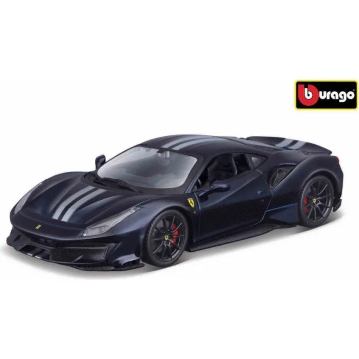 Bburago Ferarri 488 Pista modellautó, 1:24, fekete