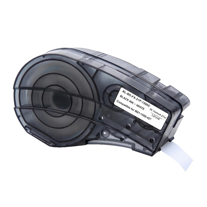 Kompatibilis Brady M21-1500-427 laminált vinil címkeszalag, 38,10 mm, fekete-fehér