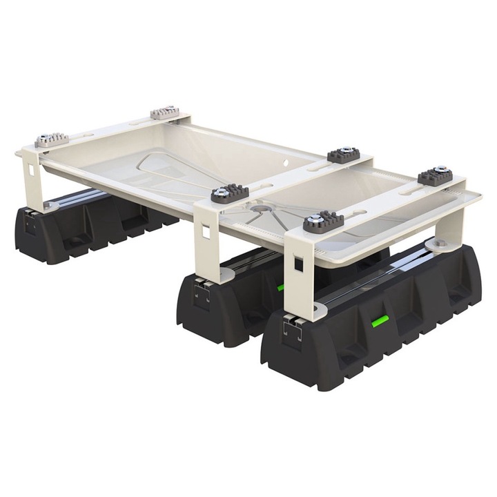 Подова стойка Infinity 1050*450*240 мм (дължина*ширина*височина) с дренажна тава 1050x400+ 3m нагревателен кабел + 3 екстремни гумени основи, макс. 150 кг, за термопомпи и климатик