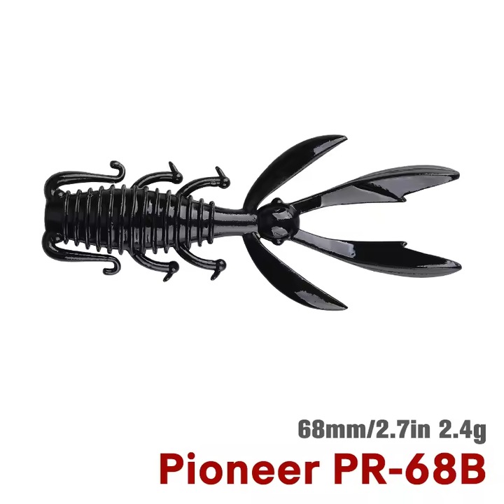 Set 20 buc naluci soft artificiale Tsurinoya Pioneer 6.8 cm pentru pescuitul cu momeli la salau, stiuca, biban si pastrav, B