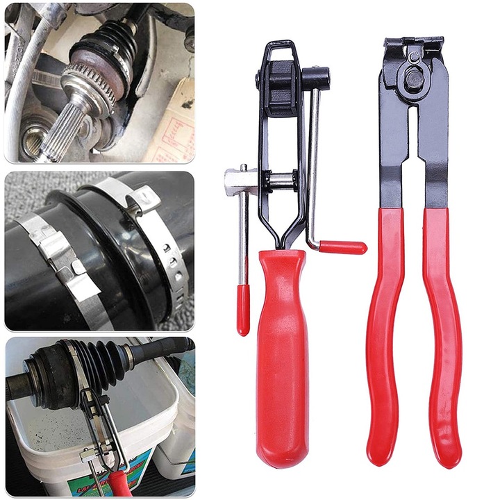 Kit Unelte din otel pentru fixare si strans Coliere si Clapete CV MaxTech®, Maner din Plastic si Cauciuc, pentru Audi, Volkswagen, BMW, Mercedes-Benz, Honda si Alte Marci