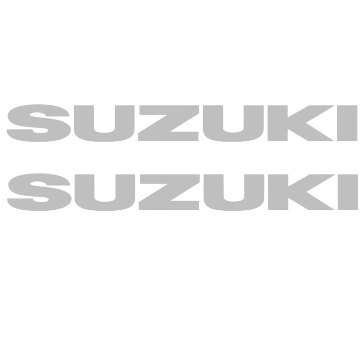 Set 2 stickere scris Suzuki pentru laterale, gri