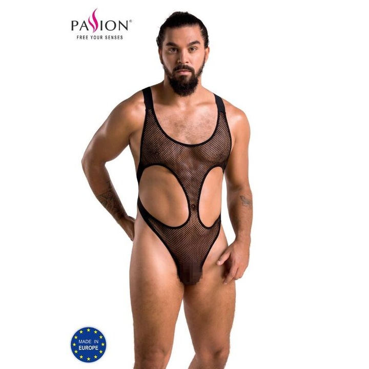 Férfi body, PASSION MEN, 040, Leon, S/M, Fekete