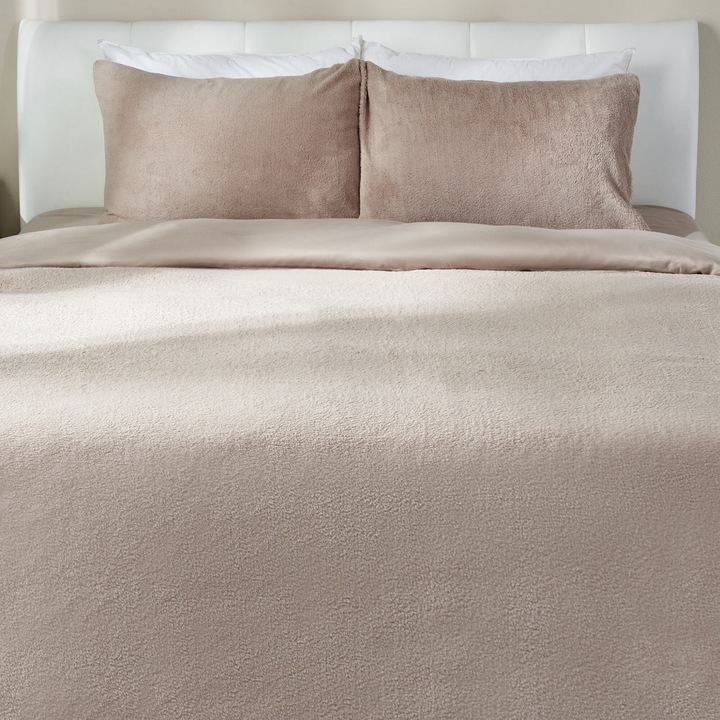 Set asternut 4 piese TEDDY FLEECE 200x220cm beige
