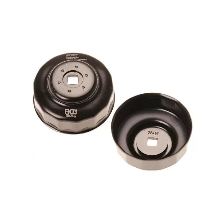 Cheie pentru filtru ulei 76 mm x P14 (14 laturi), patrat 3/8" (10 mm)