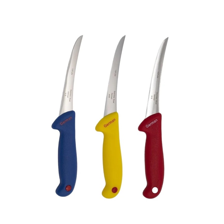 Set cutite macelar 3 piese KAVI ONE, lama semi-flexibila otel inoxidabil 15 cm, maner ergonomic