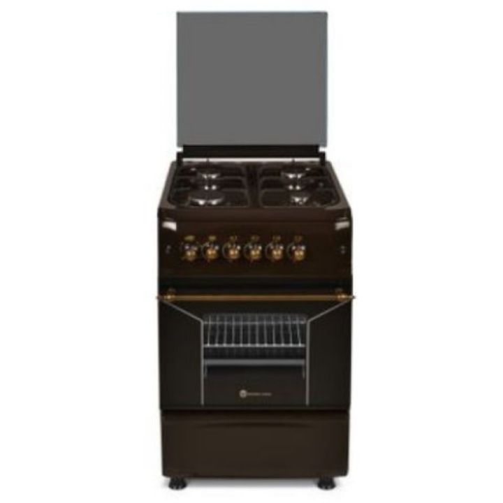 Печка Rustic Studio Casa Verona Retro Brown, 4 газови котлона, Газова фурна, Електрическо запалване Brown