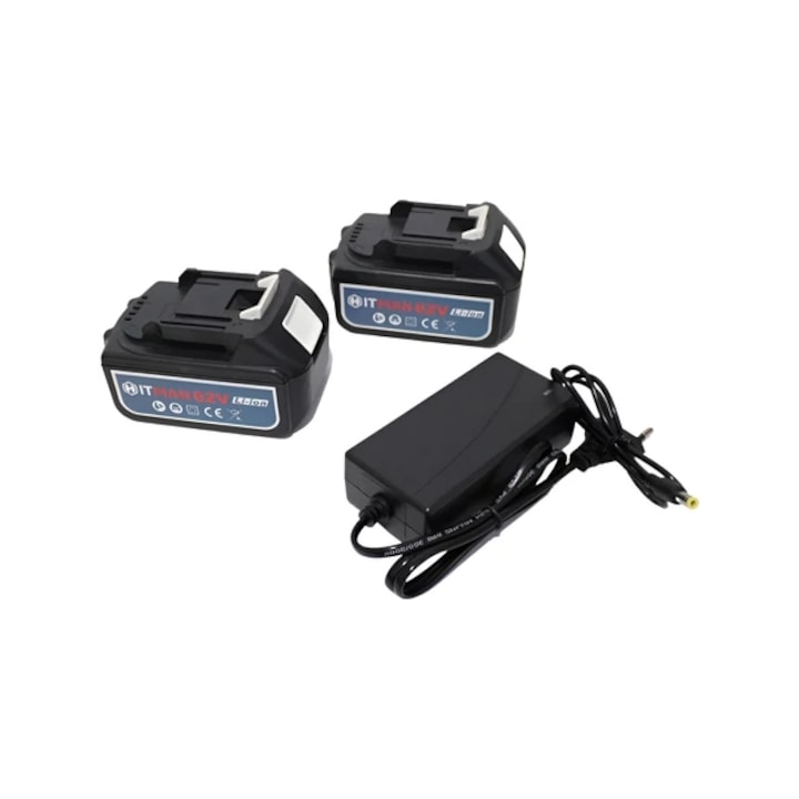Baterie Hitman HT-BBC-62TR pentru scule electrice (2 baterii + incarcator rapid) 62 V, 8,0 Ah