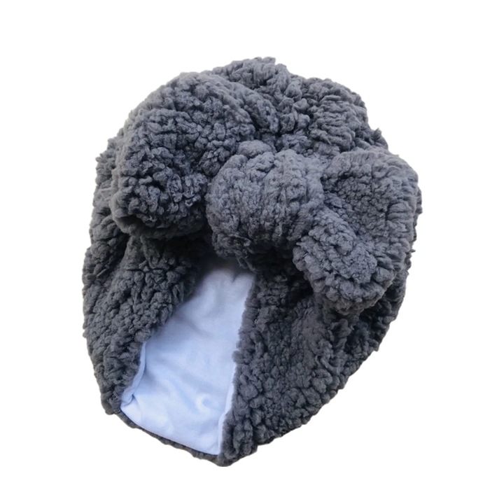 Шапка за бебе, фланела, унисекс, топла, 38х20см, 6-24 месеца