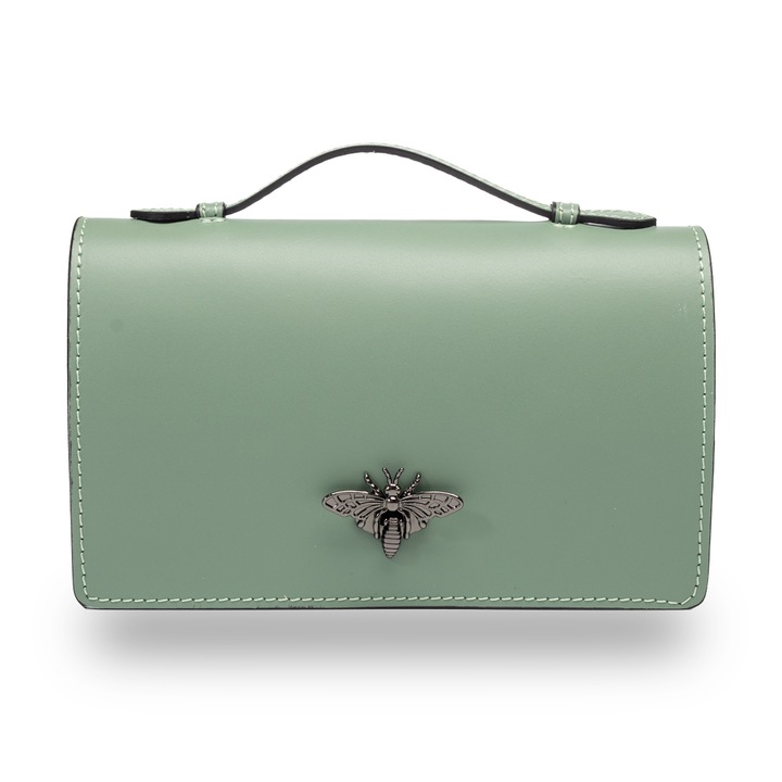 Női valódi bőr táska, Toro Nero, zsálya zöld, Lori