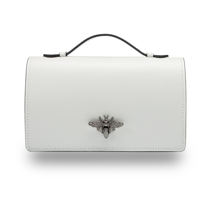 Geanta dama din piele naturala, Toro Nero, gri, Lori