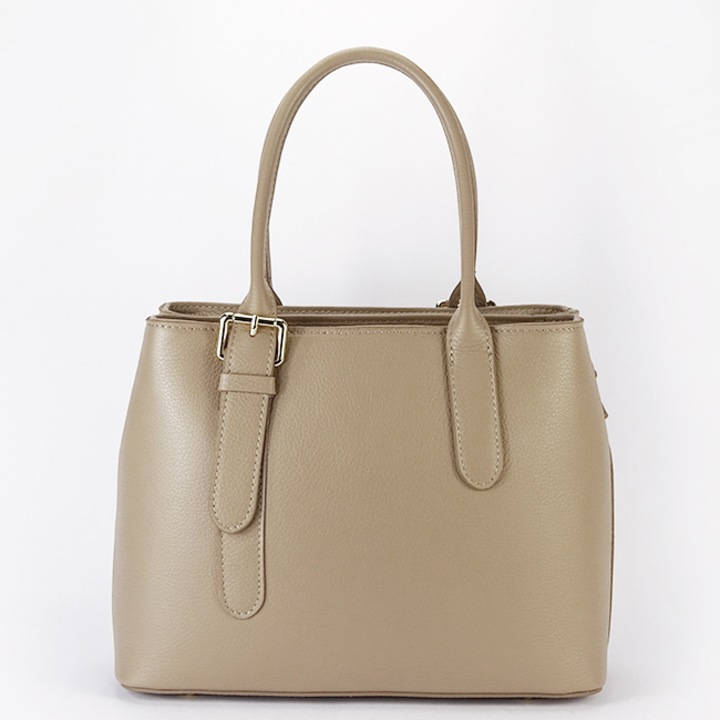 Geanta bej inchis de talie mare din piele naturala 1702 122 Bej inchis