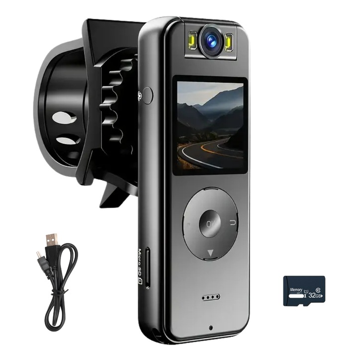 Професионална 4K видеокамера IdealTI® с нощно виждане, Wi-Fi и въртящ се на 180° обектив – Ultra HD, 1400mAh батерия, идеална за мотоциклети, видеонаблюдение и велосипеди