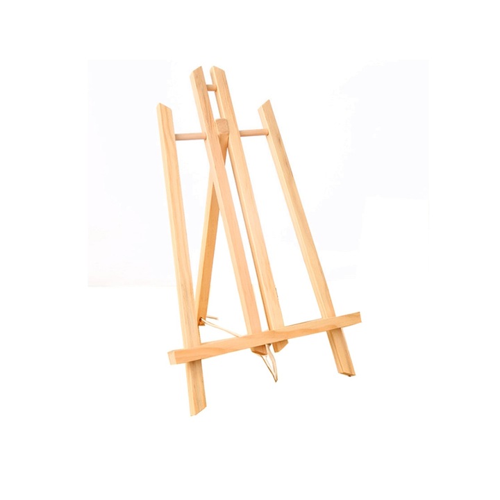 Sevalet de Masa din Lemn, 30 cm, Culoare Naturala, Suport Canvas 19 cm, pentru Pictura si Expunere